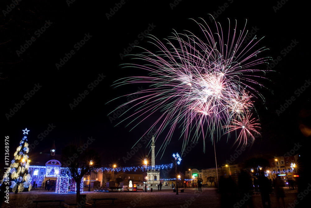 Fireworks during new year party