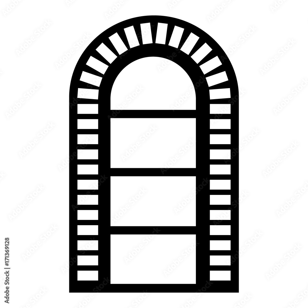 Narrow window frame icon, simple black style Narrow window frame icon, simple black style
