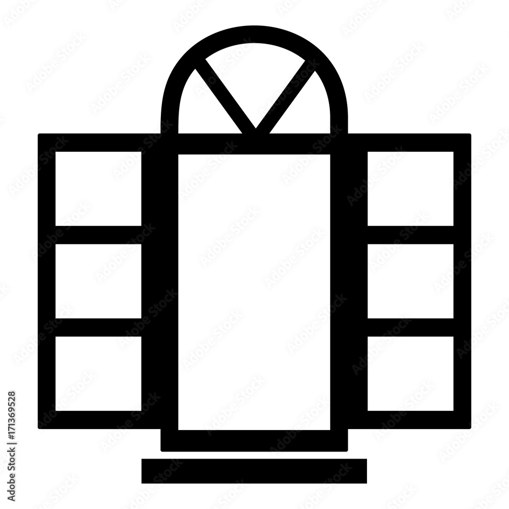 Open narrow window frame icon, simple black style Open narrow window frame icon, simple black style