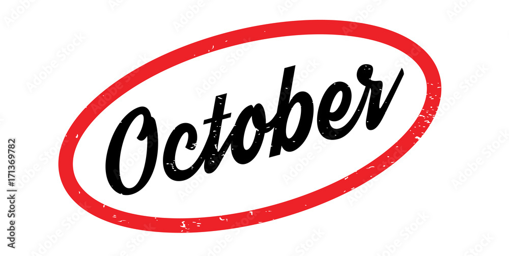October rubber stamp. Grunge design with dust scratches. Effects can be easily removed for a clean, crisp look. Color is easily changed. October rubber stamp. Grunge design with dust scratches. Effects can be easily removed for a clean, crisp look. Color is easily changed.