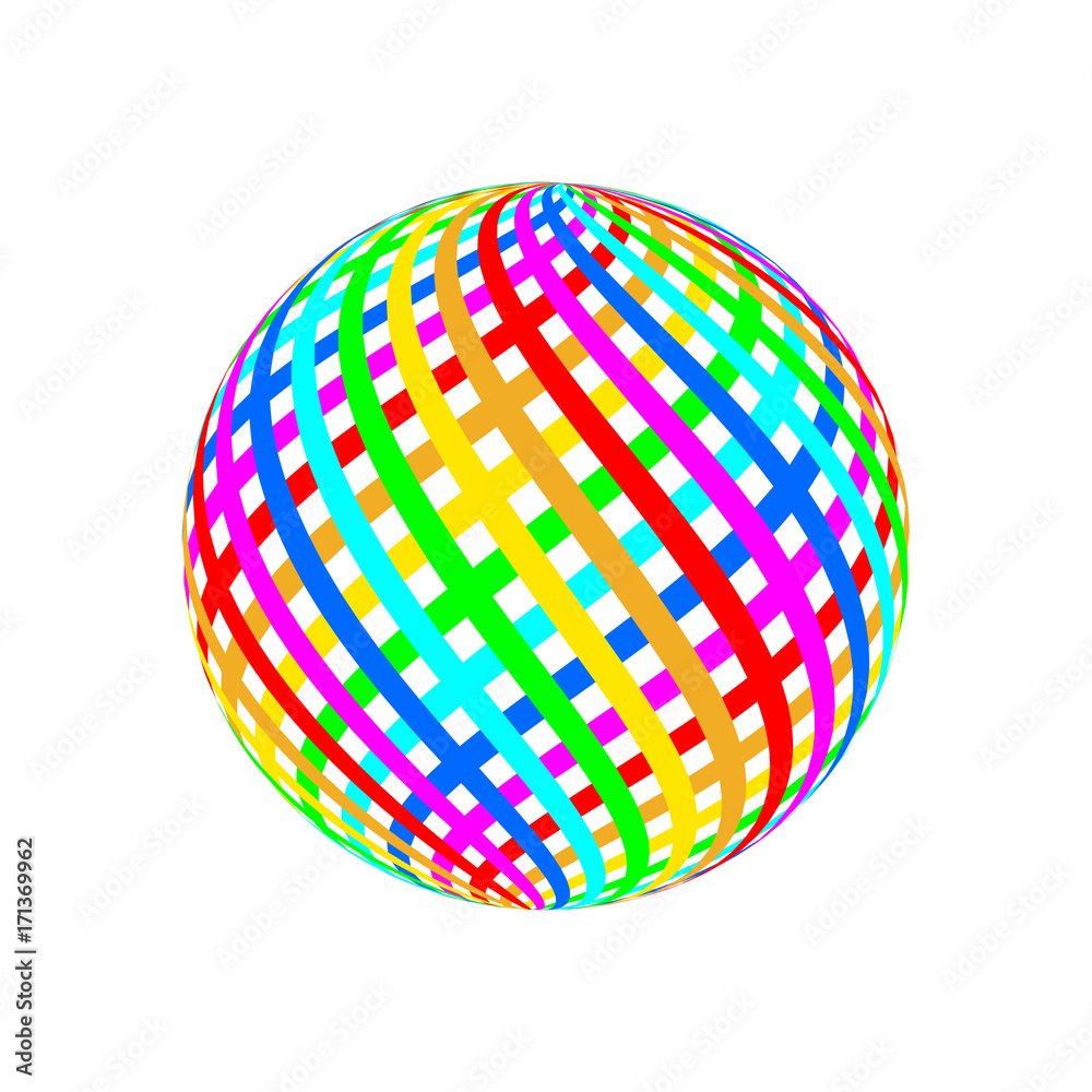 Obraz premium Abstract vector background. 3d sphere. Color vector illustration.