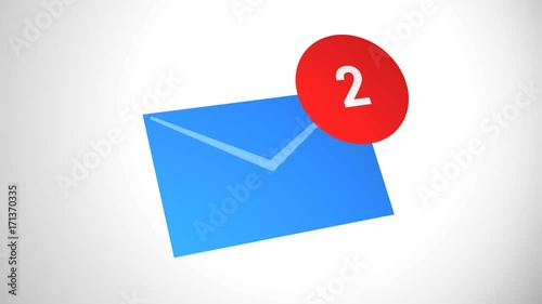 Email icon with counter on white background