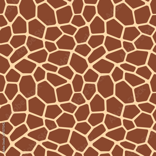 Giraffe seamless pattern. Brown giraffe spots. Popular texture.
