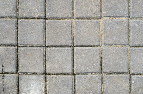 Gray Concrete Square Paving Stone Texture. Landscaping background concept