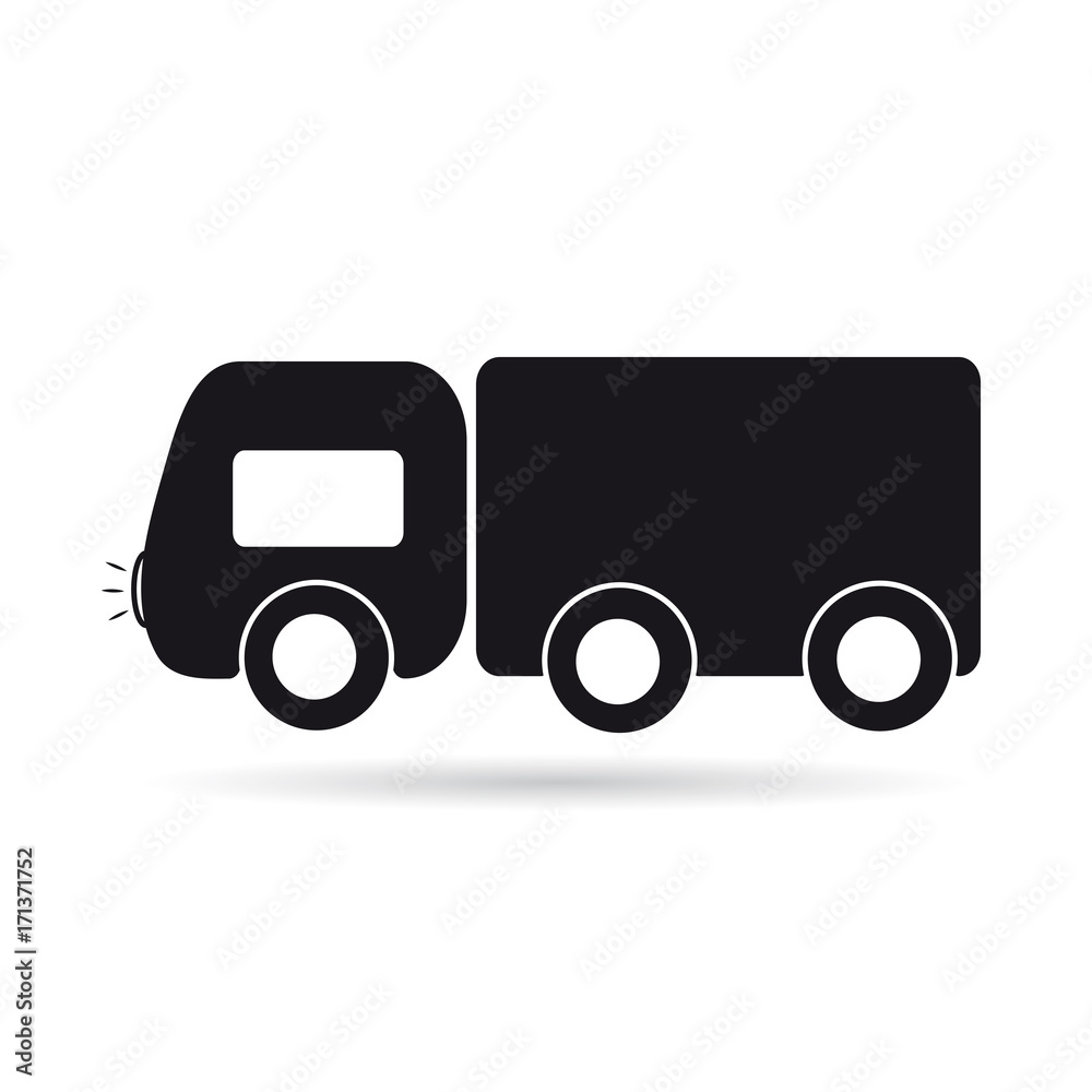 Icon of a black car on a white background Icon of a black car on a white background