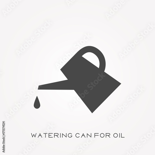 Silhouette icon watering can for oil