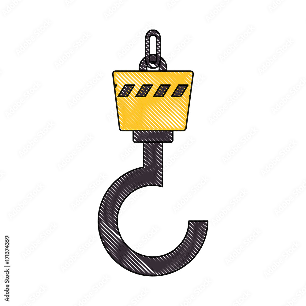 crane hook icon over white background vector illustration crane hook icon over white background vector illustration