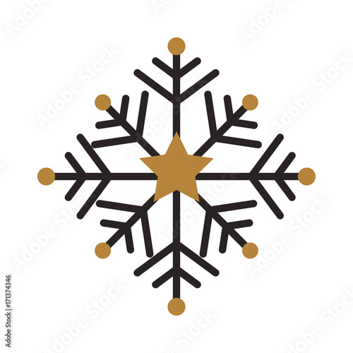 christmas snow snowflake winter decoration golden vector illustration