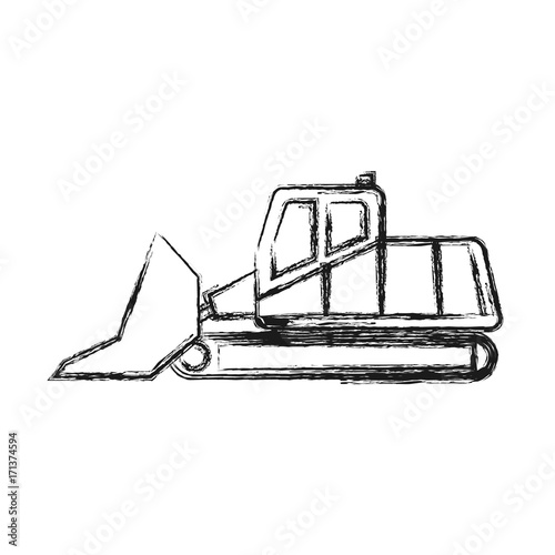 front loader truck icon over white background vector illustration