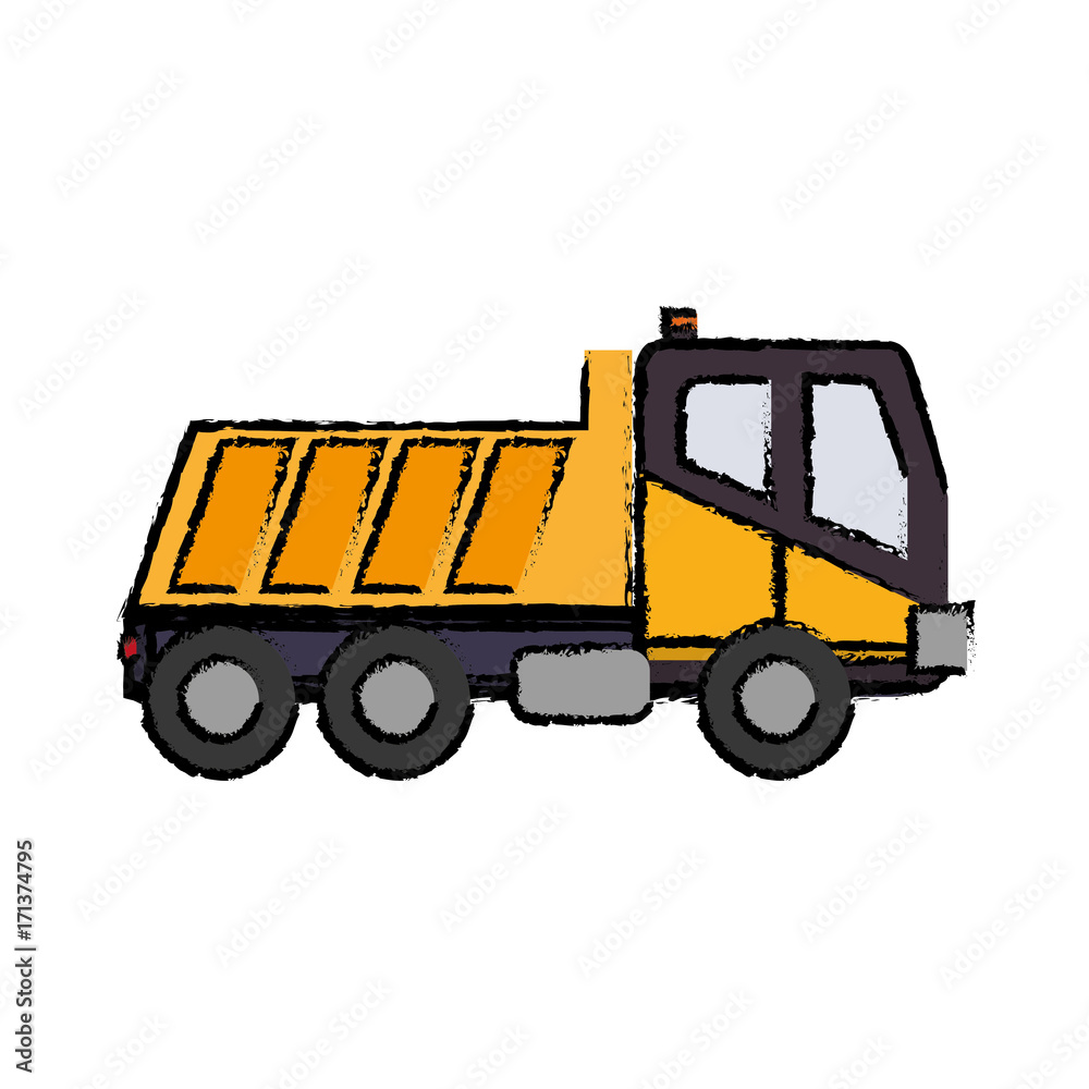 dump truck icon over white background vector illustration