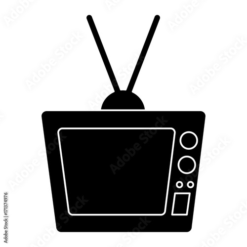 retro television icon over white background vector illustration