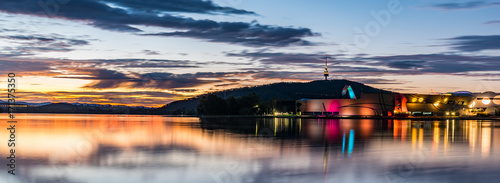 Lake Burley Griffin at night photo