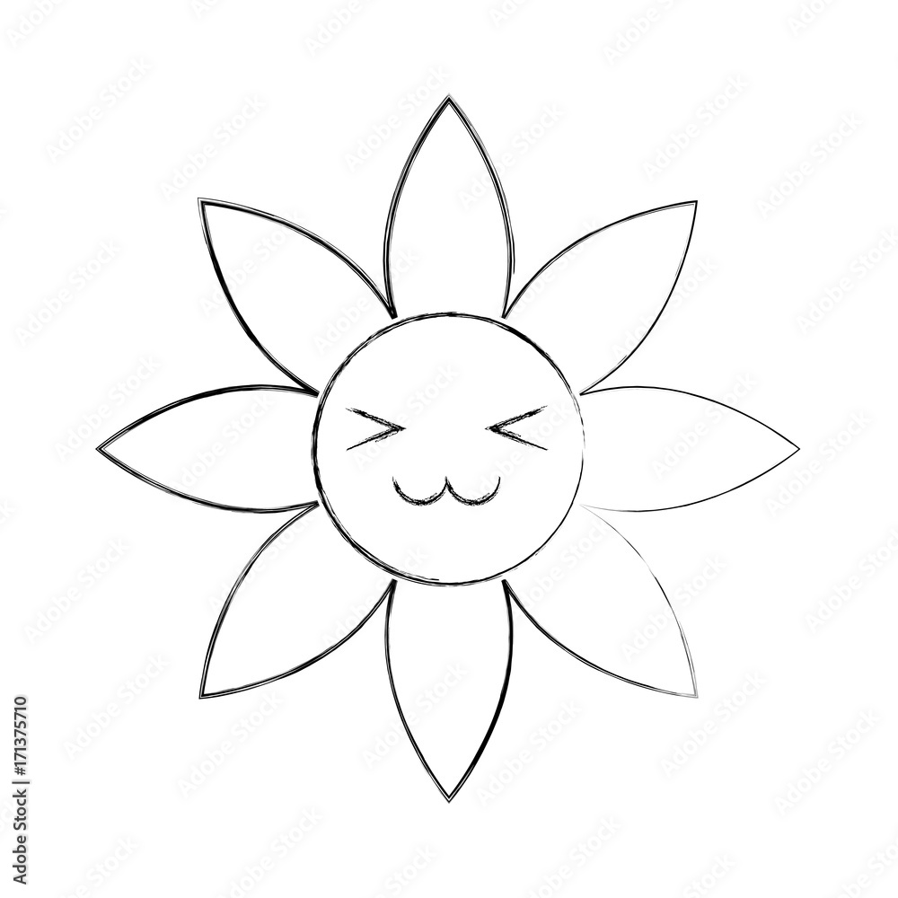 Fototapeta premium kawaii christmas flower natural decoration cartoon vector illustration