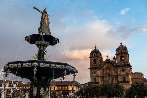 The main square of Cusco (Plaza de Armas) in Cusco, Peru
