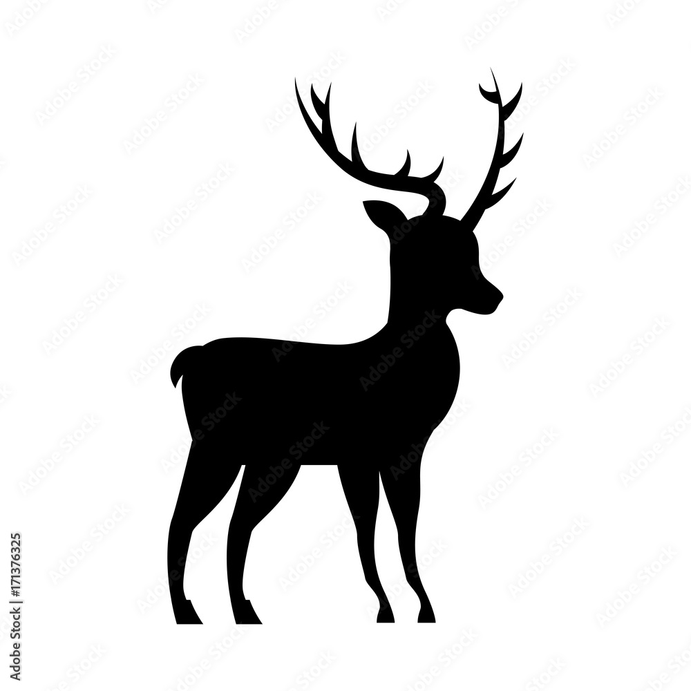 christmas deer animal horned decoration vector illustration