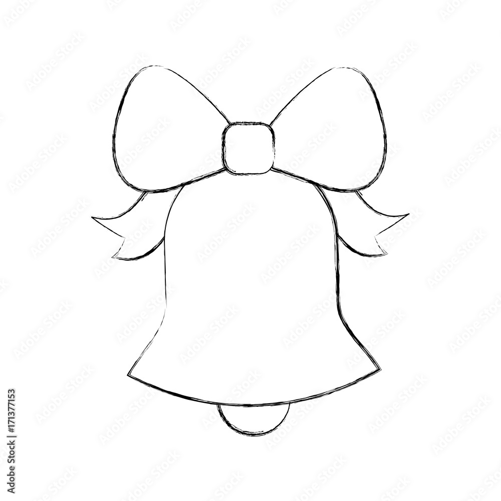 christmas bell ribbon bow decoration ornament vector illustration christmas bell ribbon bow decoration ornament vector illustration