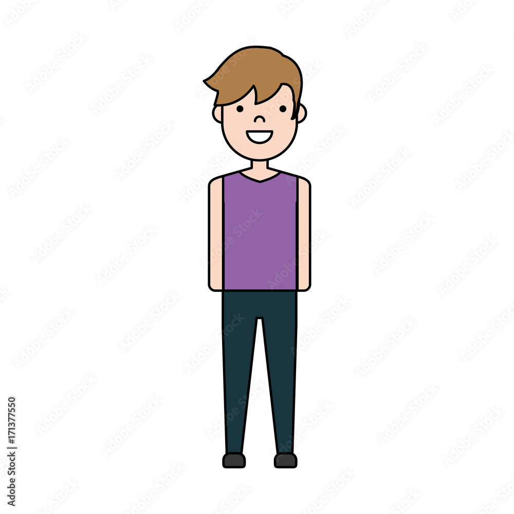 cartoon man standing icon over white background colorful design vector illustration cartoon man standing icon over white background colorful design vector illustration