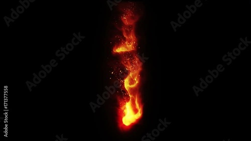 Wallpaper Mural 燃え盛る炎の動き 火花 赤 ループ Torontodigital.ca