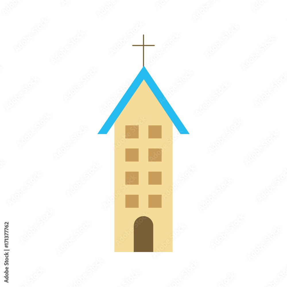 church building christian religion architecture vector illustration