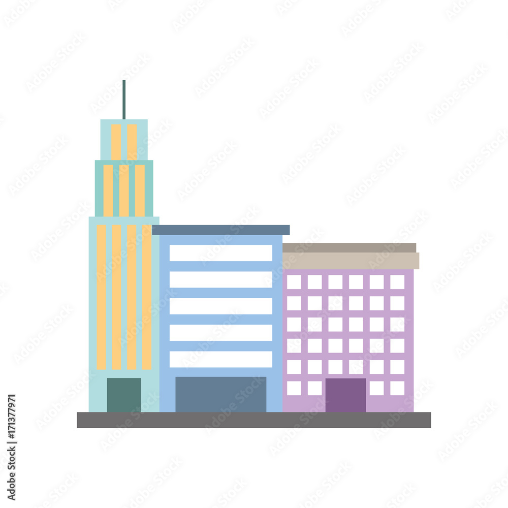 city building business property architecture modern vector illustration