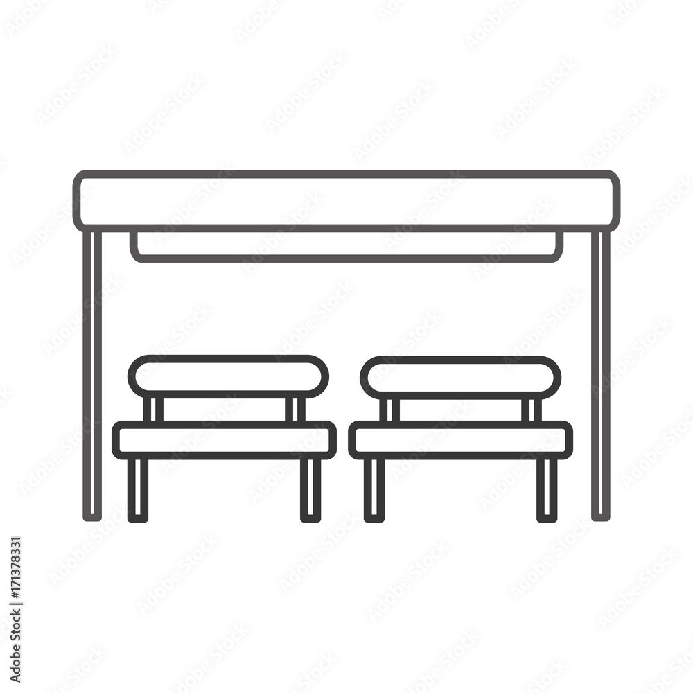 the bus stop with bench chair waiting vector illustration the bus stop with bench chair waiting vector illustration