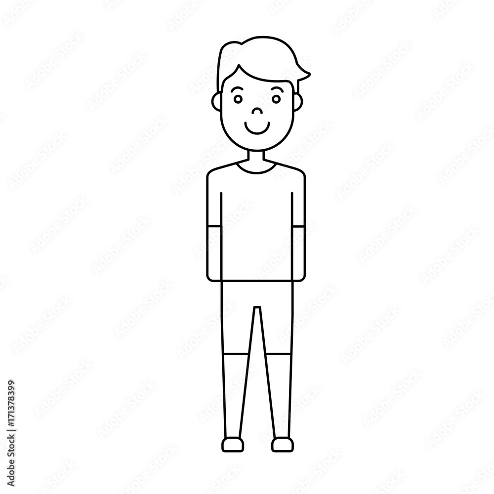 cartoon man standing icon over white background vector illustration