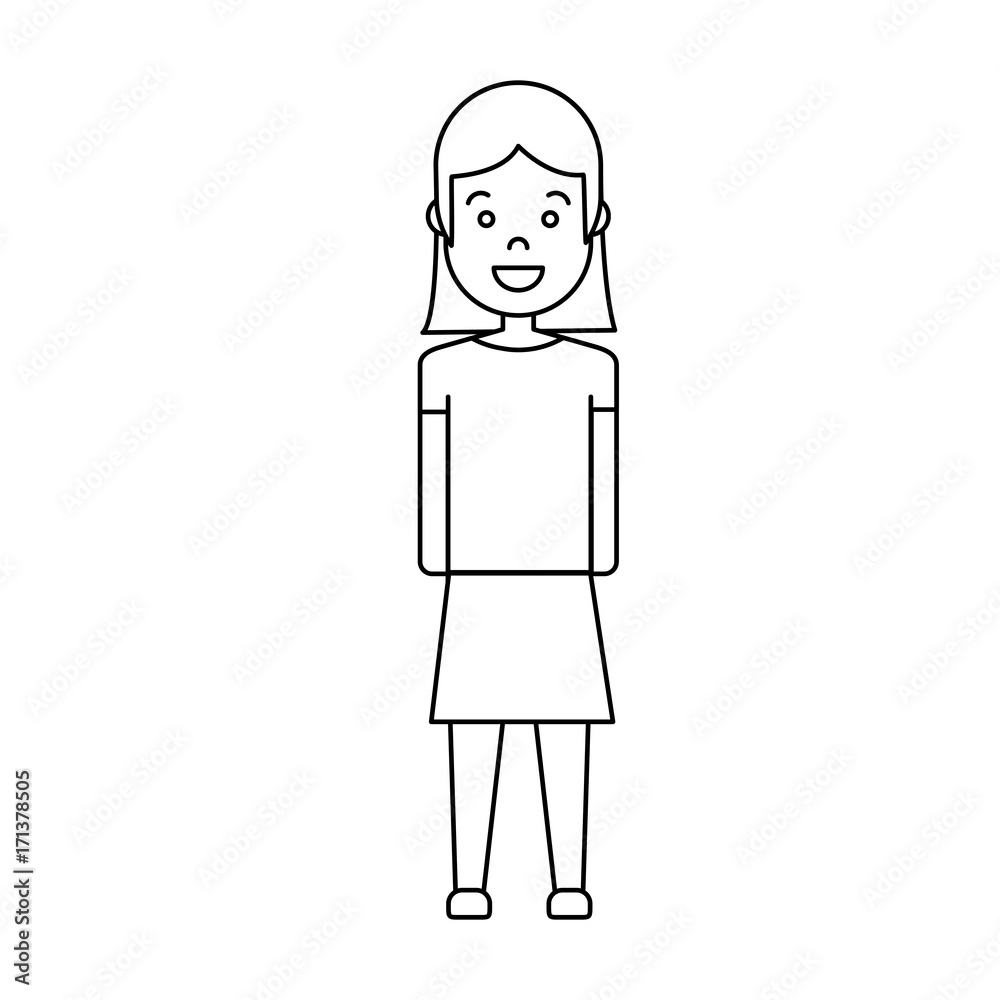 cartoon woman wearing casual clothes icon over white background vector illustration