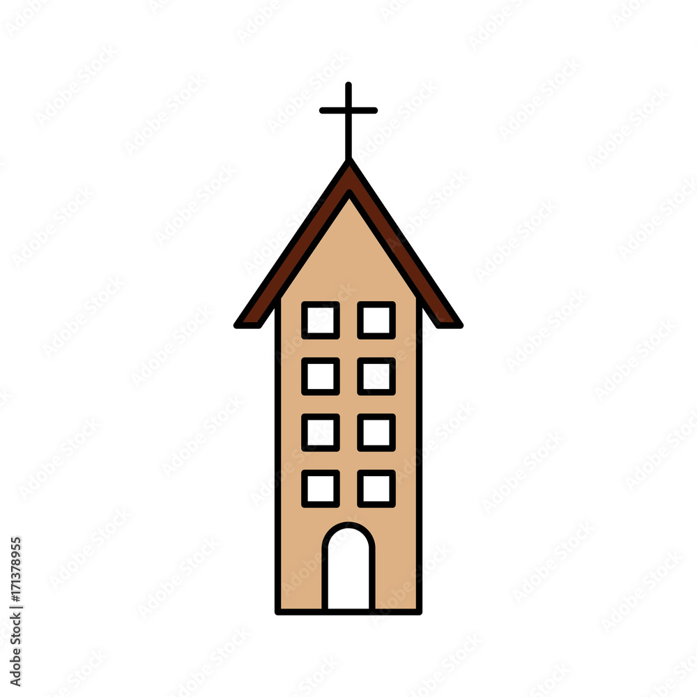 church building christian religion architecture vector illustration