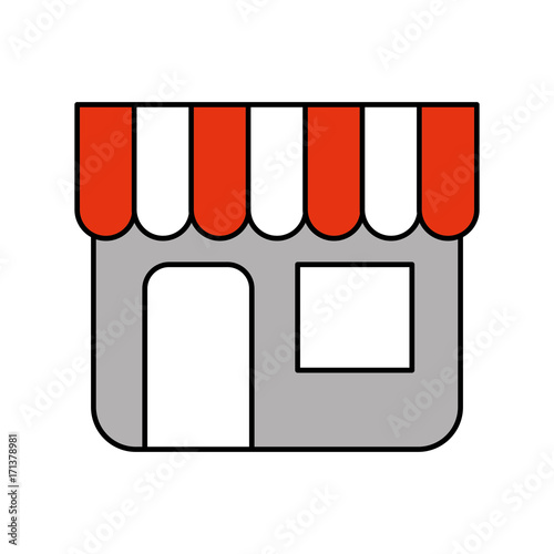 building store market exterior shopping concept vector illustration