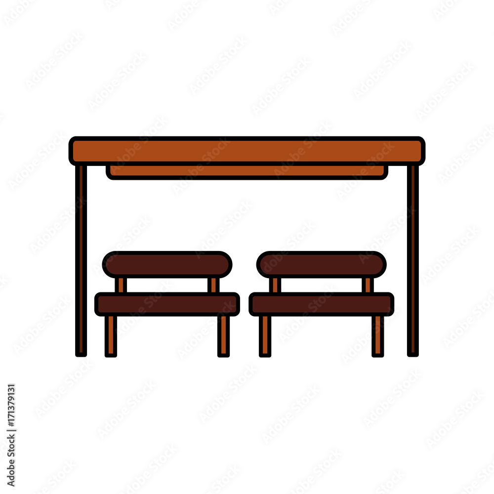 the bus stop with bench chair waiting vector illustration the bus stop with bench chair waiting vector illustration