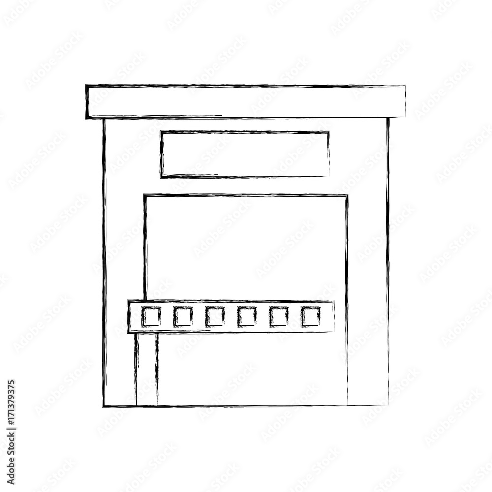 building exterior parking service public vector illustration building exterior parking service public vector illustration