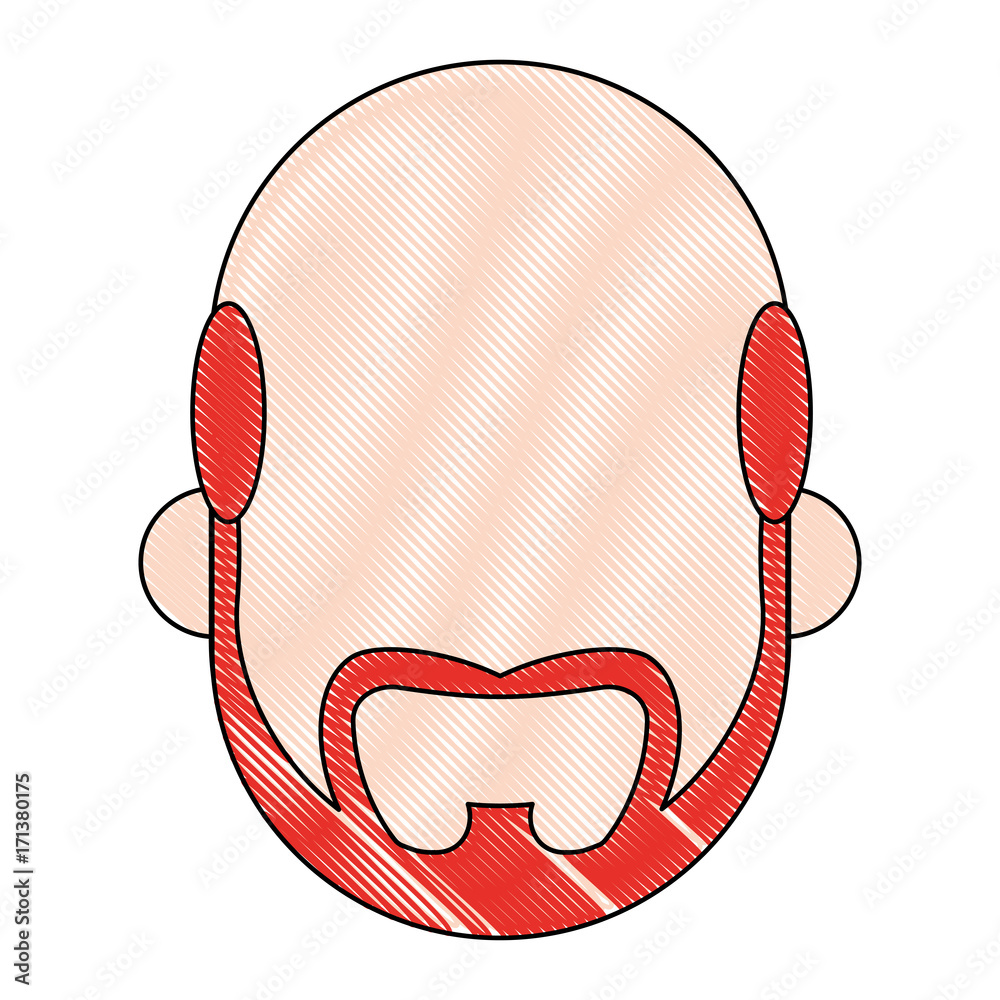 man with beard icon over white background colorful design vector illustration