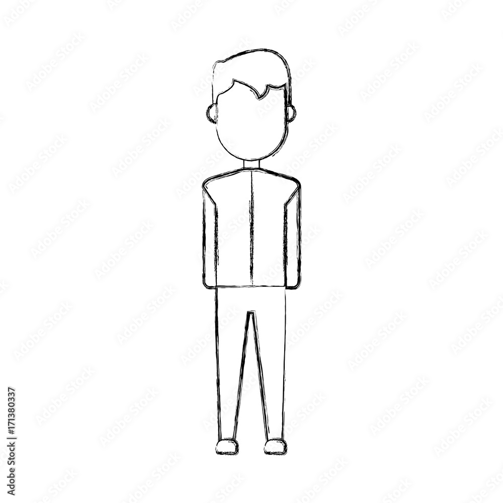 avatar man standing icon over white background vector illustration avatar man standing icon over white background vector illustration