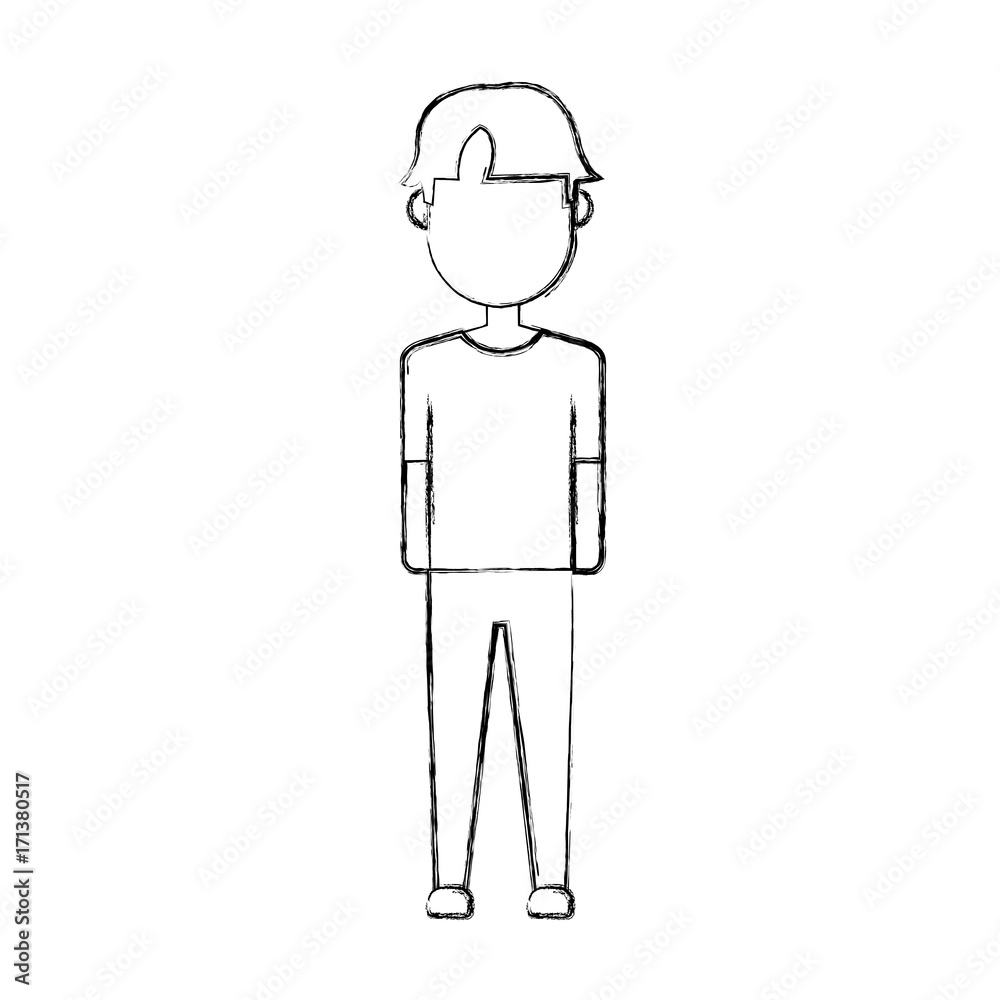 avatar man standing icon over white background vector illustration avatar man standing icon over white background vector illustration
