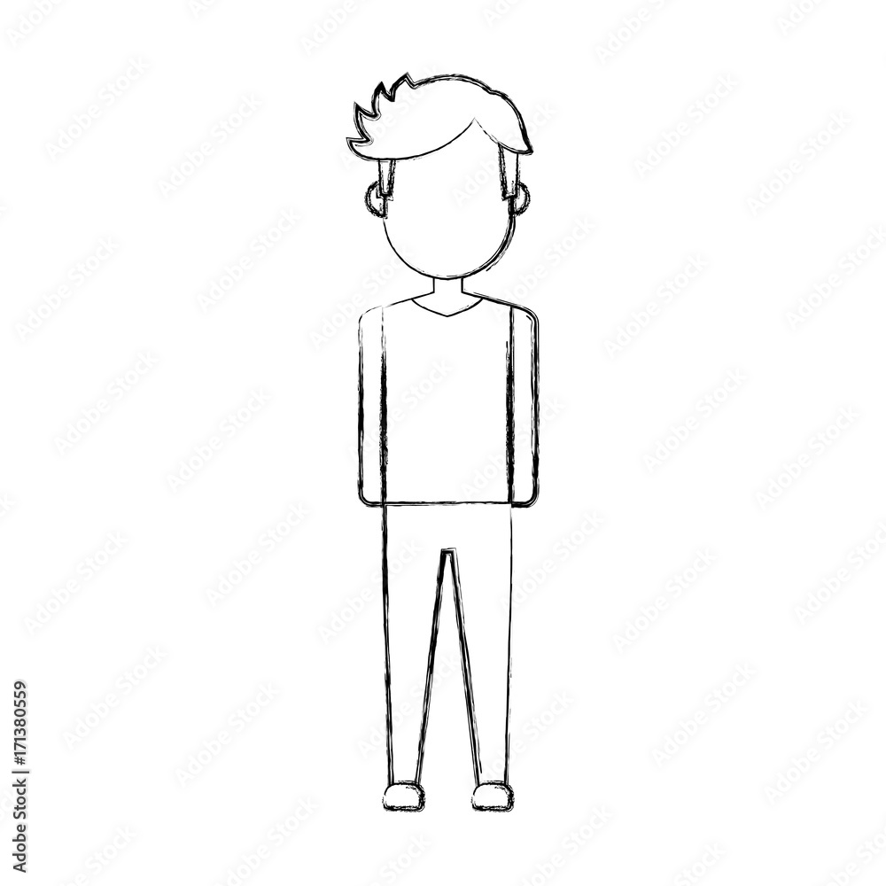 avatar man standing icon over white background vector illustration avatar man standing icon over white background vector illustration