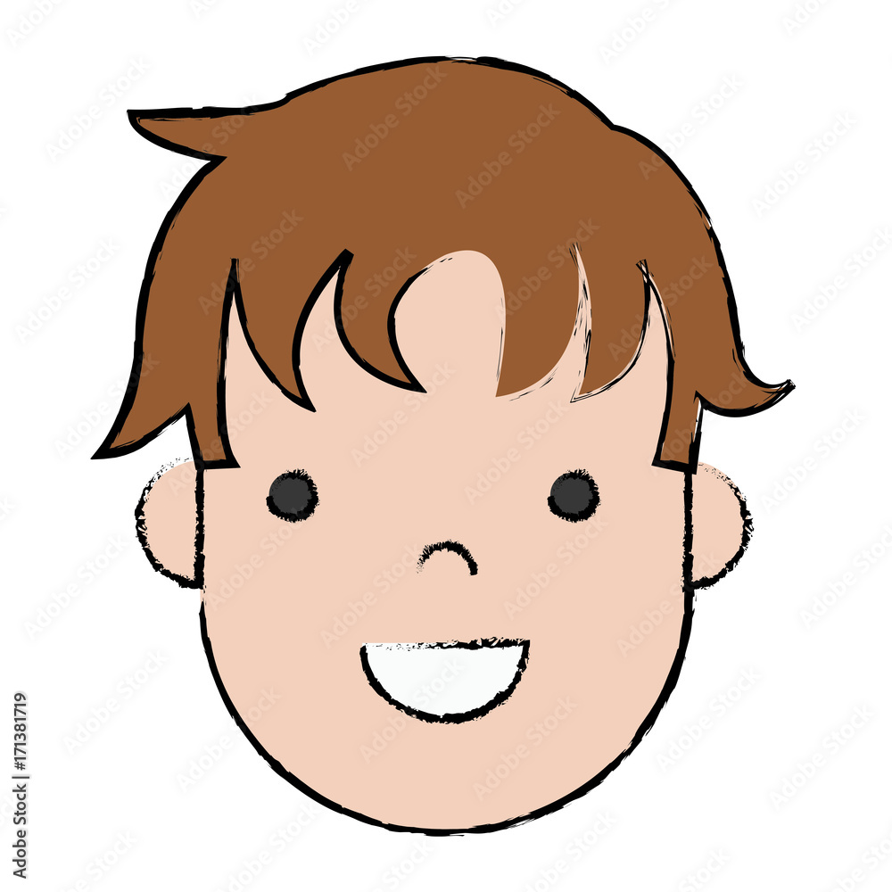 cartoon man face icon over white background colorful design vector illustration