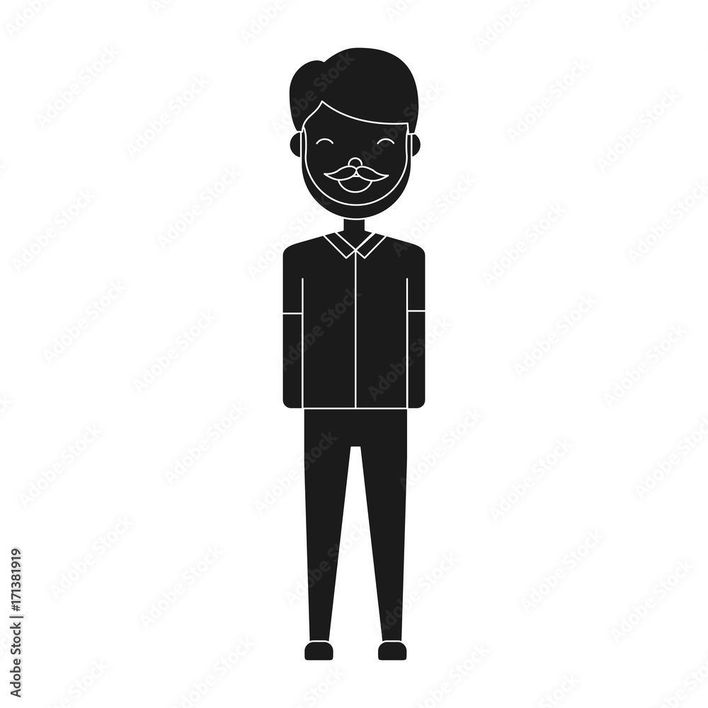 cartoon man standing icon over white background vector illustration