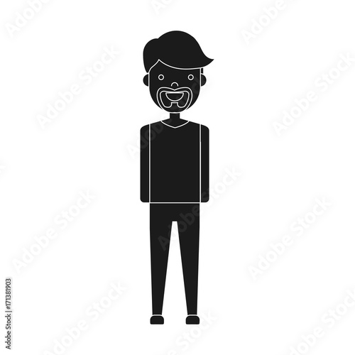 cartoon man standing icon over white background vector illustration