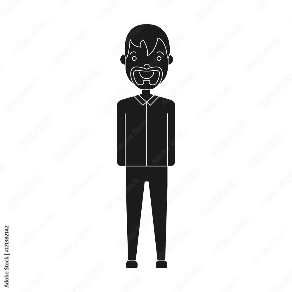 cartoon man standing icon over white background vector illustration