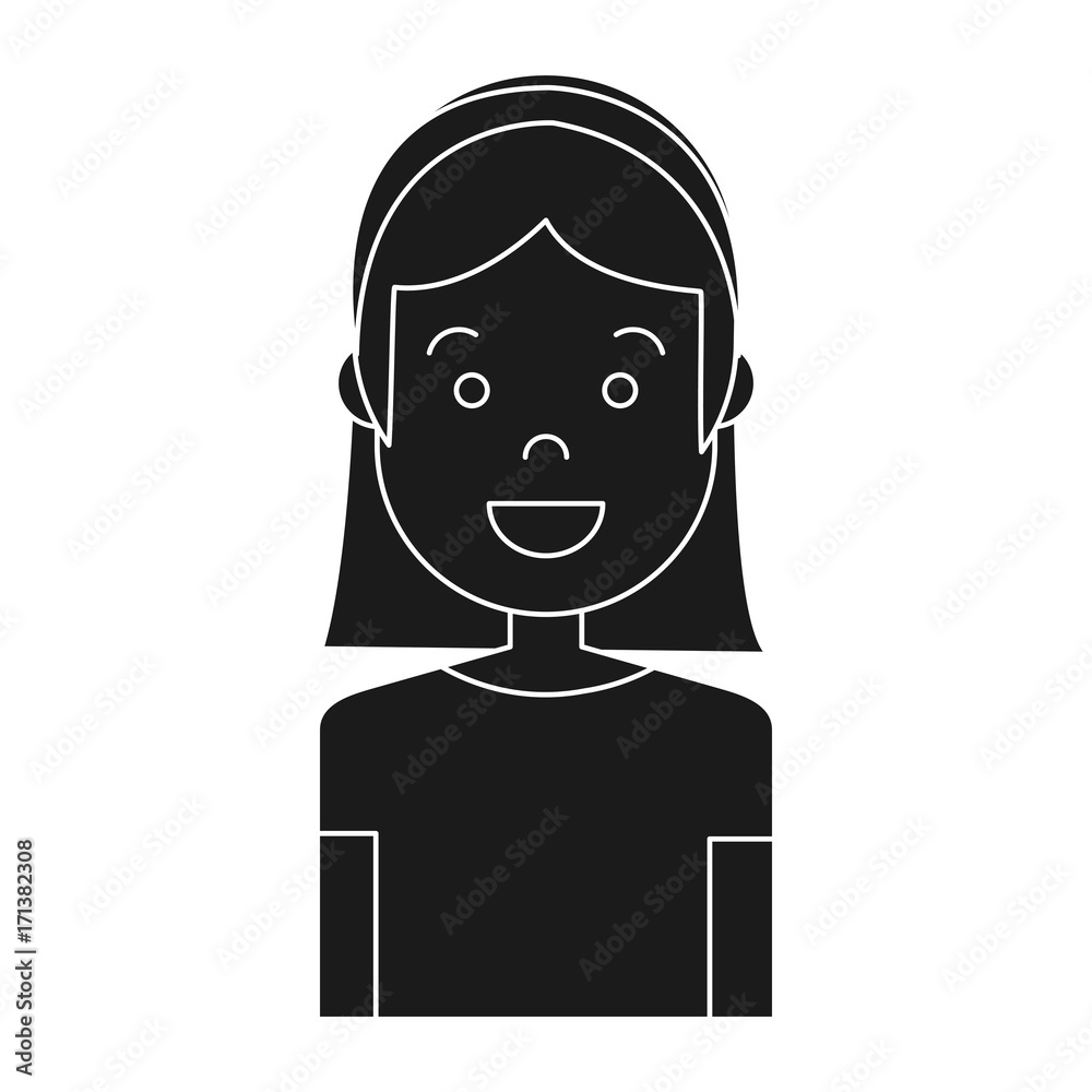 cartoon woman smiling icon over white background vector illustration cartoon woman smiling icon over white background vector illustration