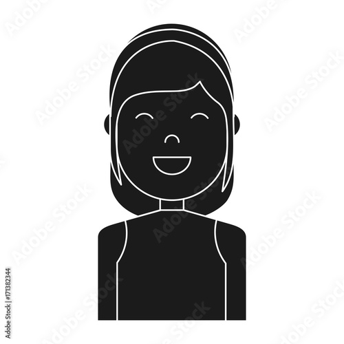 cartoon woman smiling icon over white background vector illustration