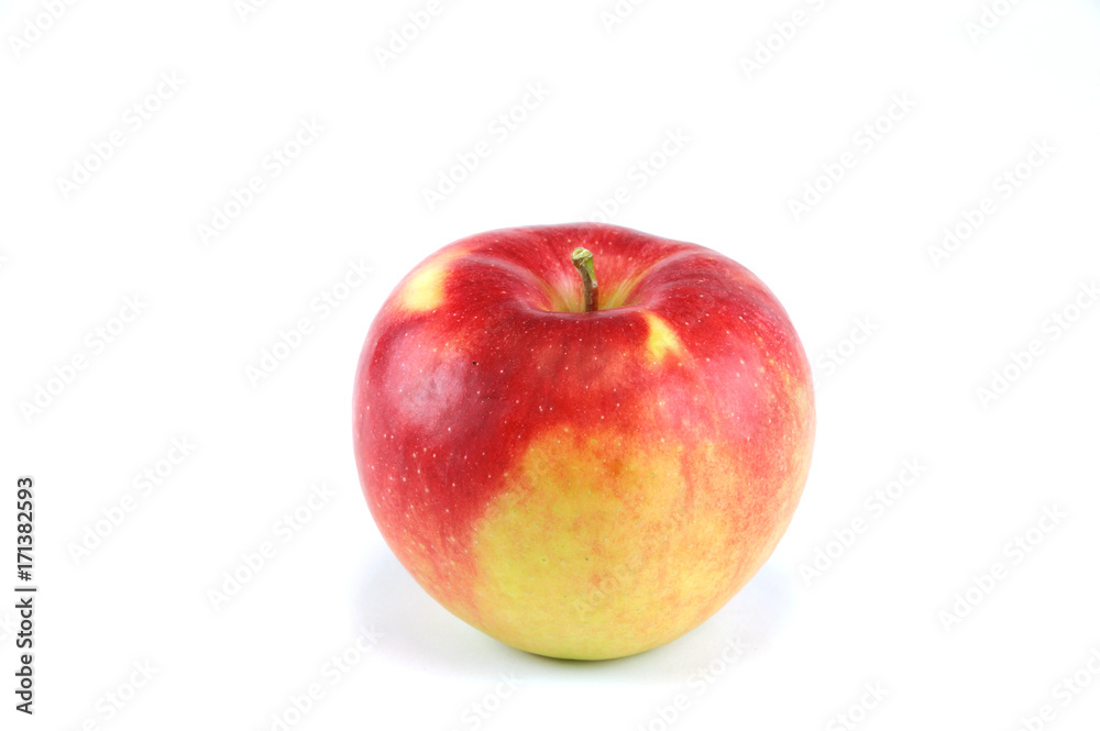 close up on red apple isolated on white background close up on red apple isolated on white background
