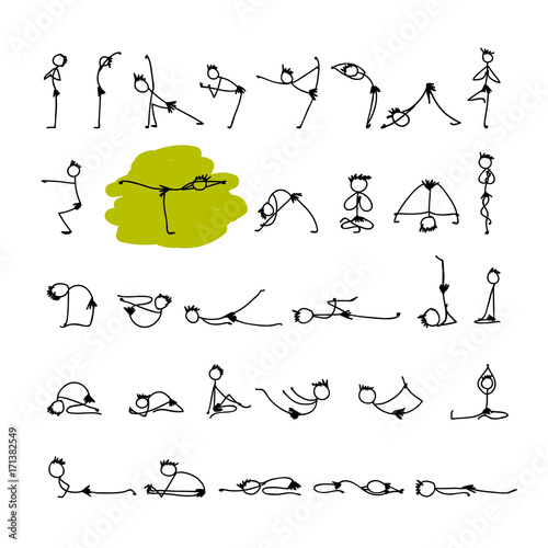 Yoga set, sketch for your design