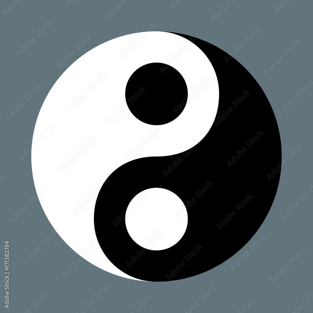 Yin Yang, oriental sacred symbol. Vector graphic on isolated background. Yin Yang, oriental sacred symbol. Vector graphic on isolated background.