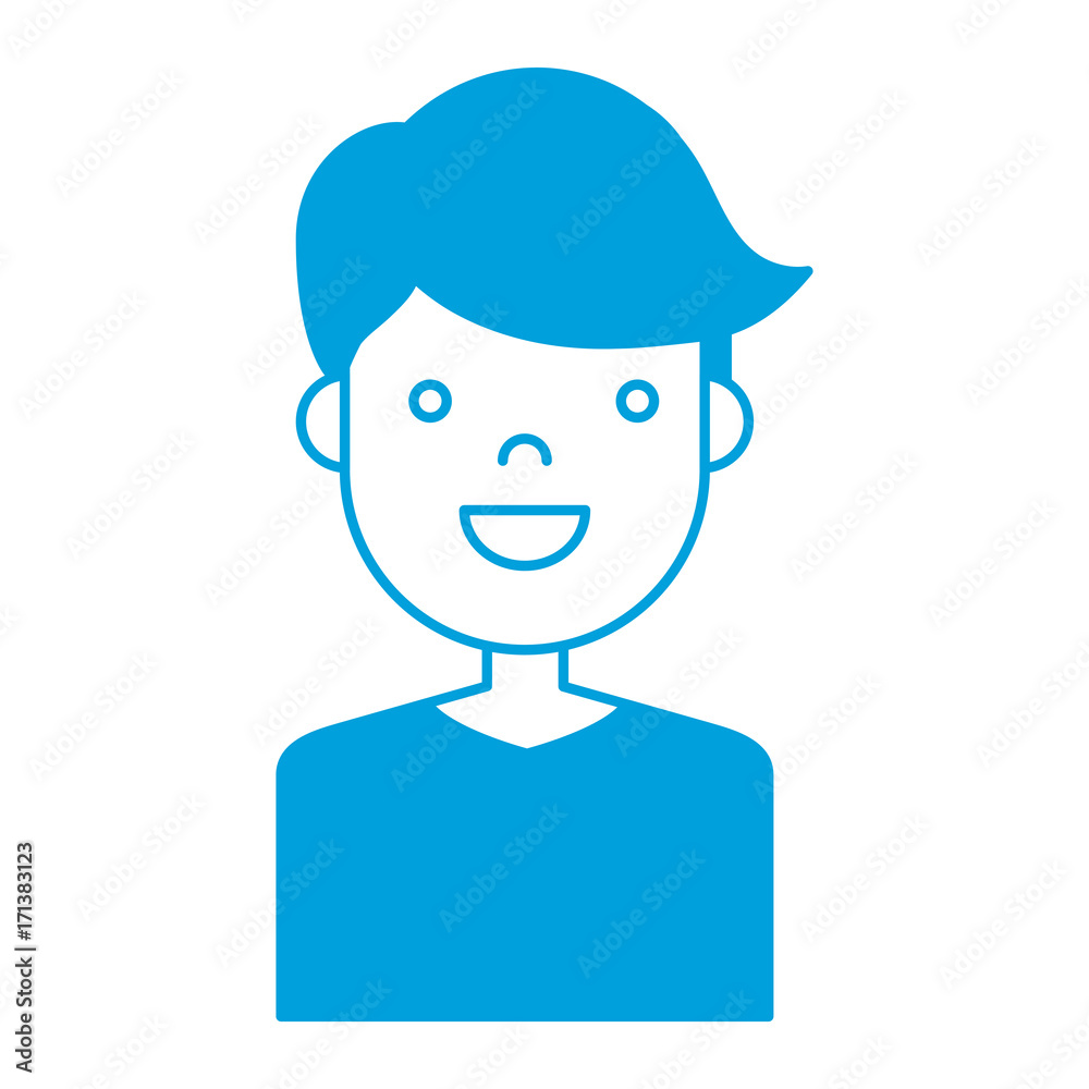 happy man icon over white background colorful design vector illustration