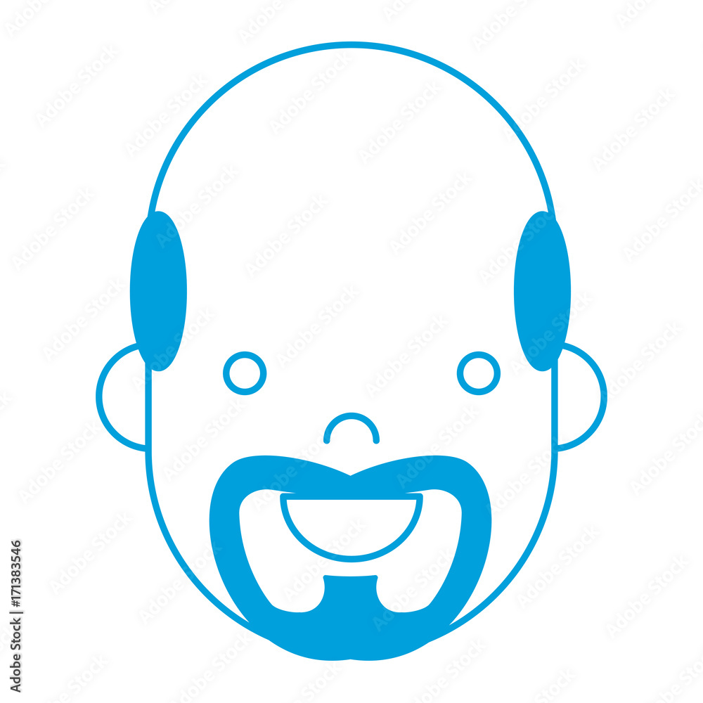 cartoon man with beard icon over white background colorful design vector illustration