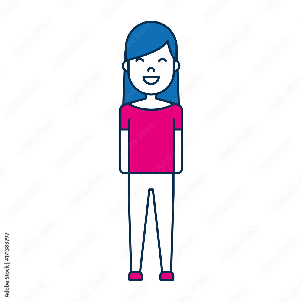 cartoon woman wearing casual clothes icon over white background colorful design vector illustration cartoon woman wearing casual clothes icon over white background colorful design vector illustration