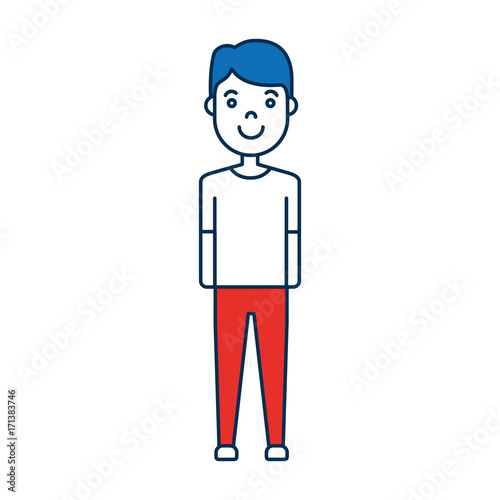 cartoon man smiling icon over white background colorful design vector illustration