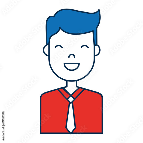 happy man icon over white background colorful design vector illustration © djvstock