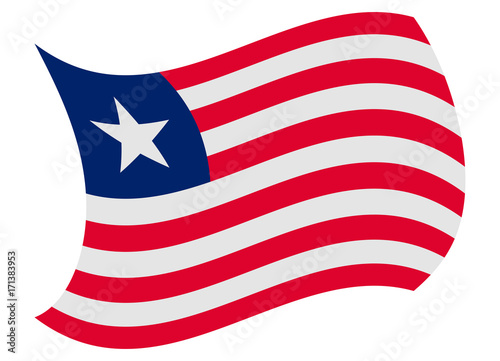 liberia flag moved by the wind